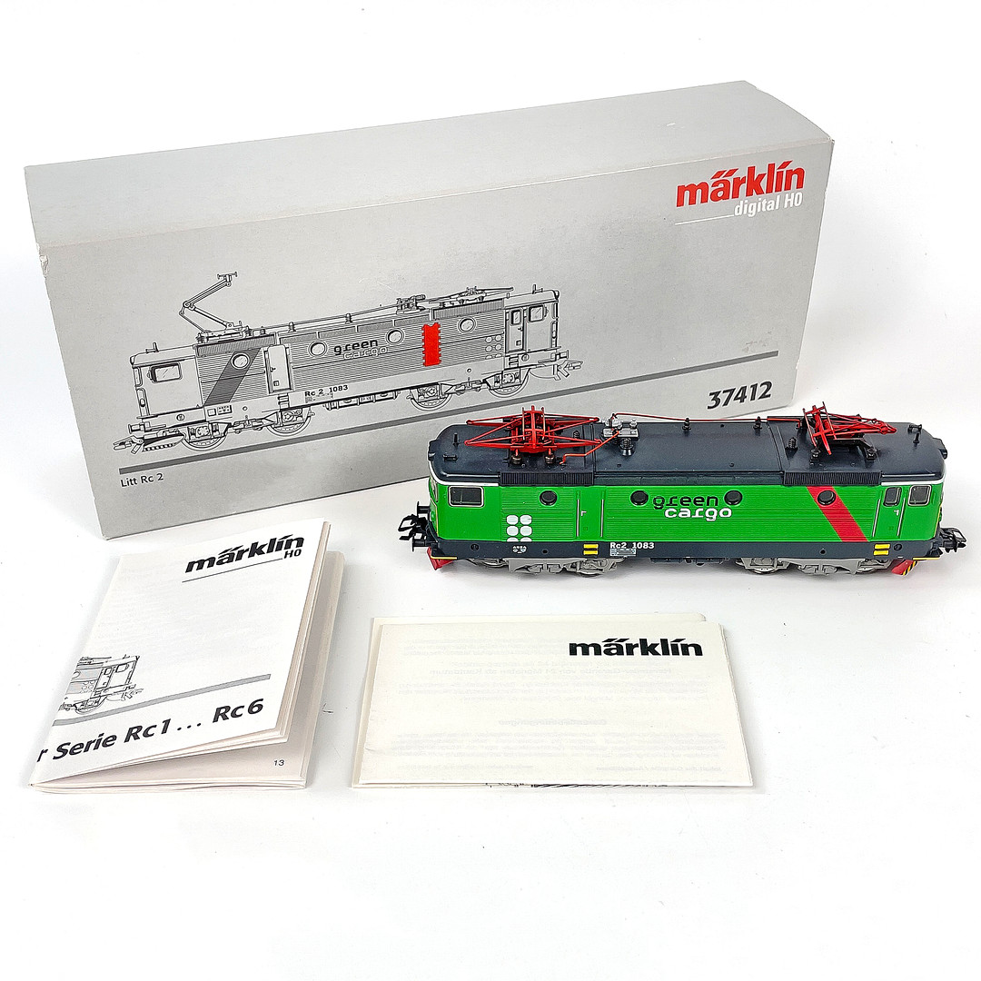 MÄRKLIN, ellok, 37412, Green Cargo, Rc2 1083, HO.