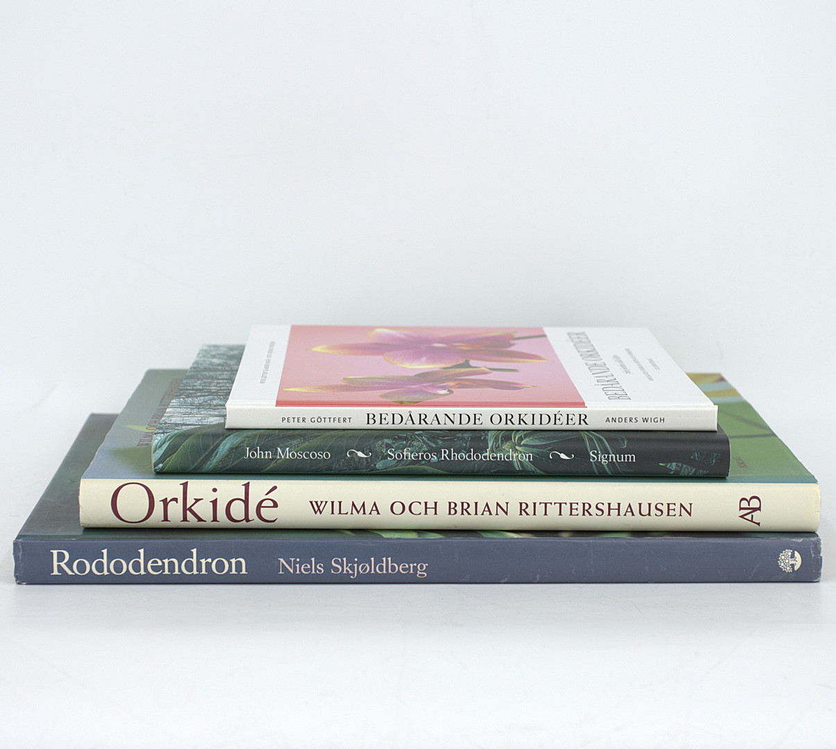 BÖCKER, 4 delar, rhododendron och orkidéer, olika förlag och författare.
