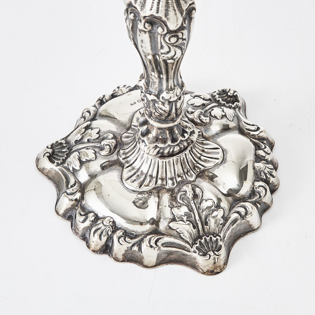 LJUSSTAKAR, 1 par, silver, Emanuel Forssman, Växjö, 1866.