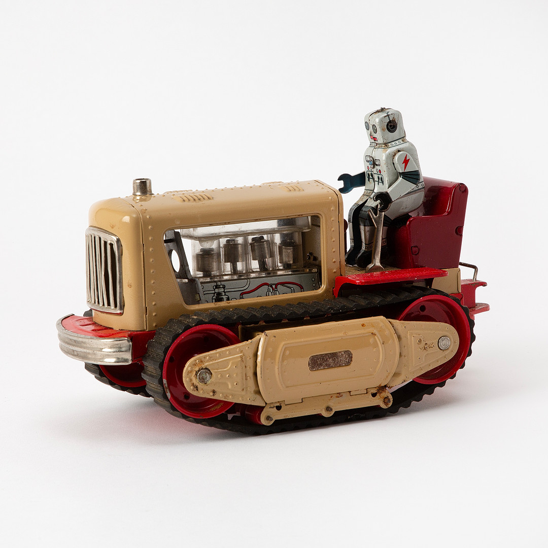 NOMURA, "Robot Tractor", lackerad plåt, Japan, 1950-tal.