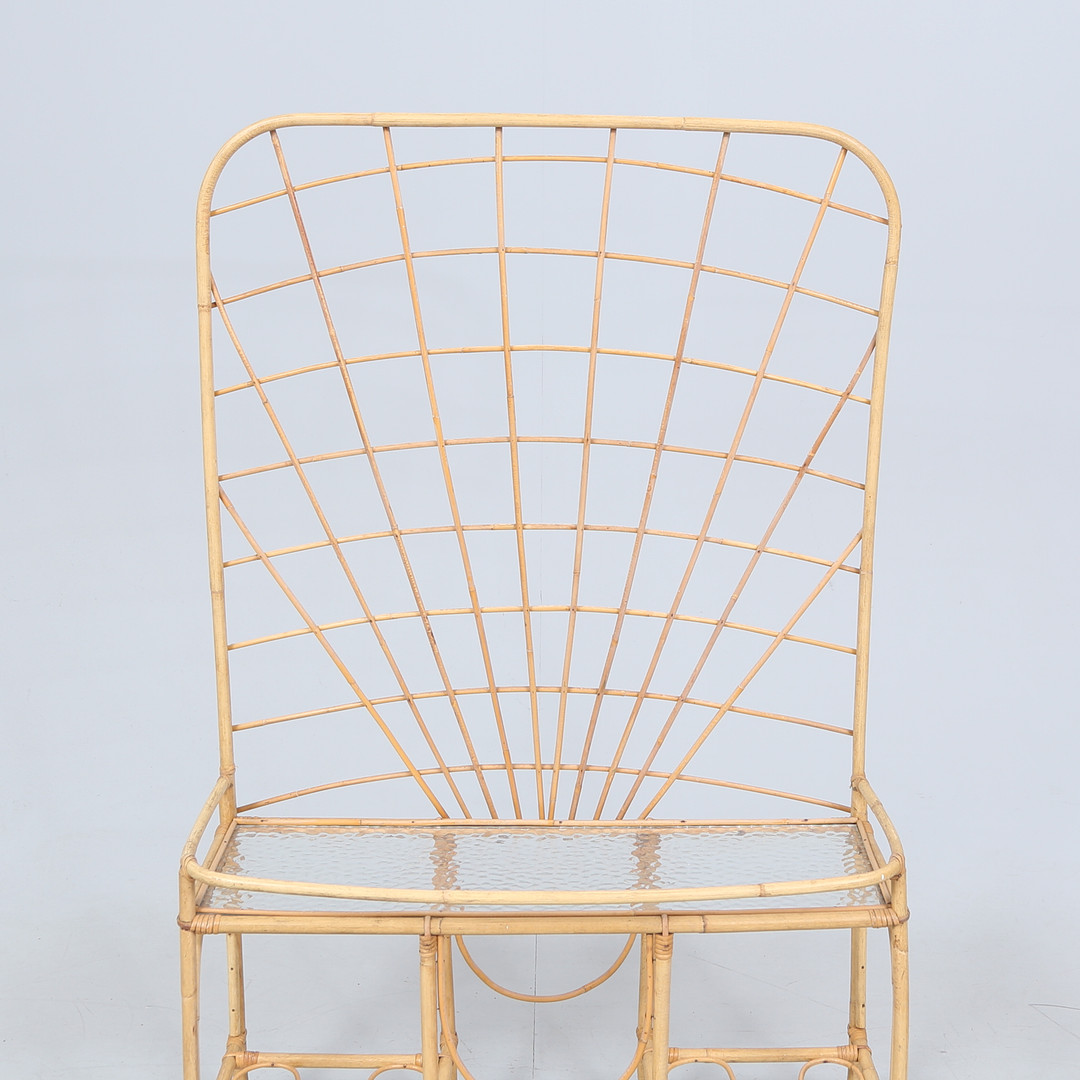 BLOMBORD, med spaljé. Bambu och glas, 1900-talets mitt.