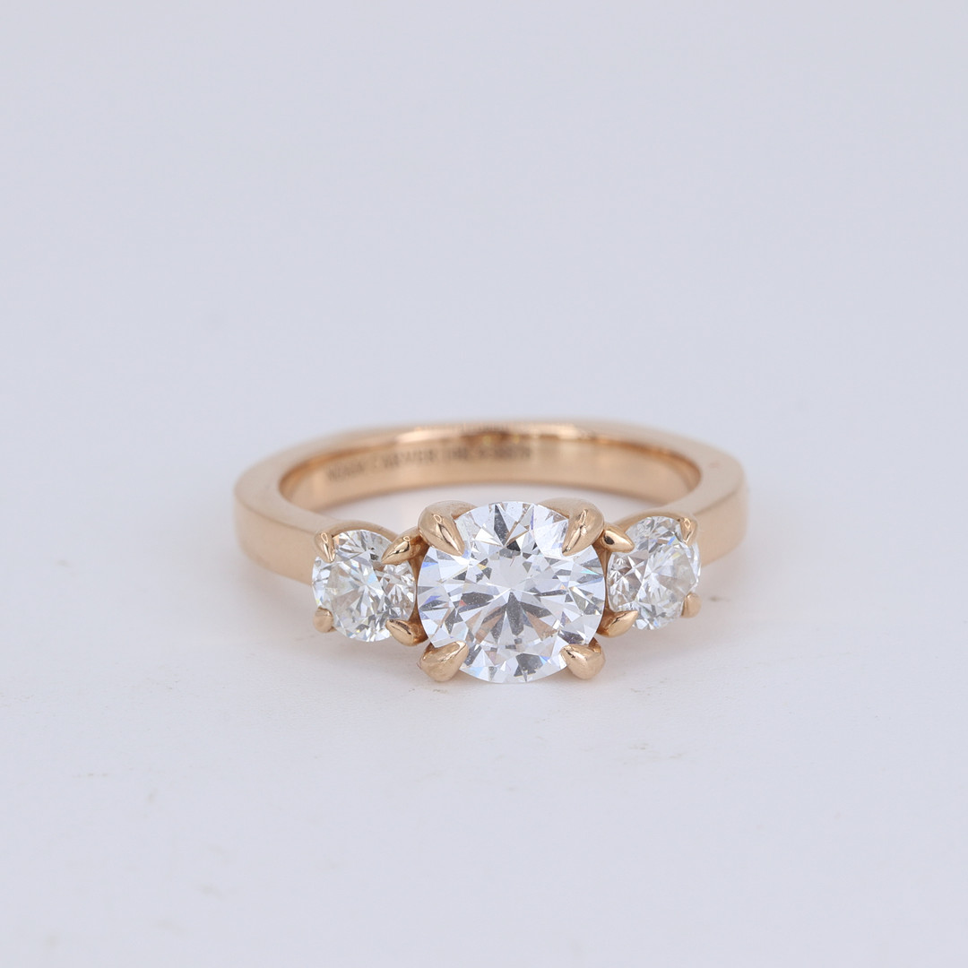 18CT ROSE GOLD 1.87CT DIAMOND RING.