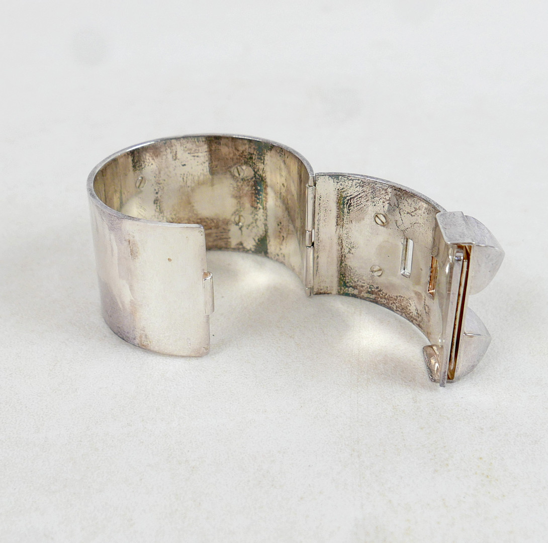 HERMES 'COLLIER DE CHIEN' (CDC) SILVER BRACELET.