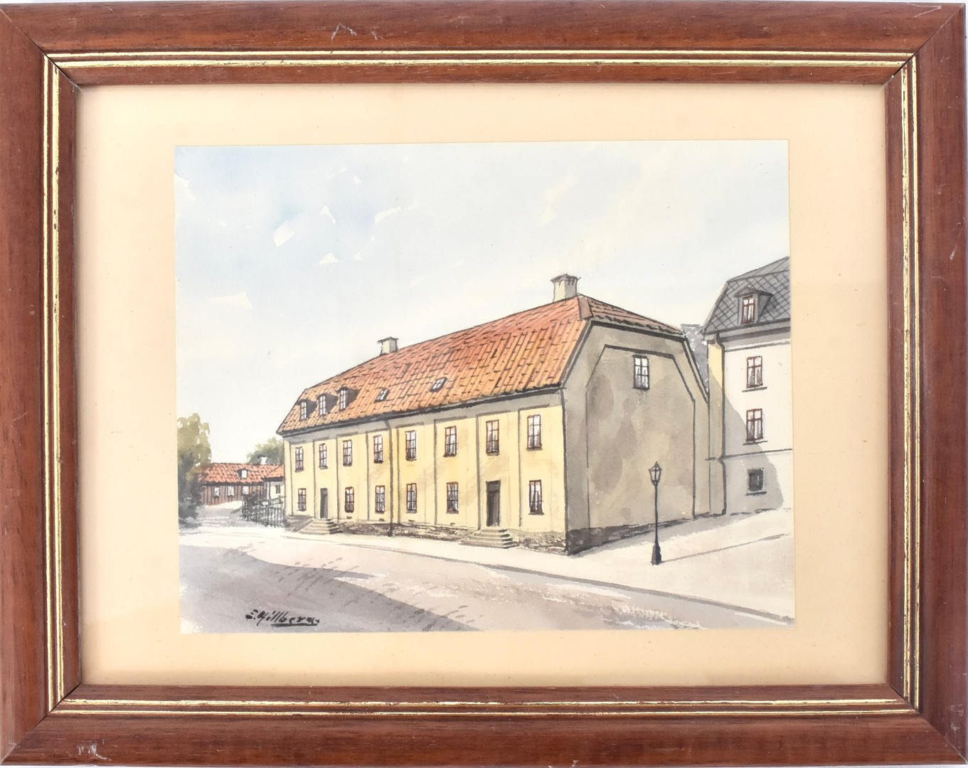 EINAR HILLBERG. Akvarell.