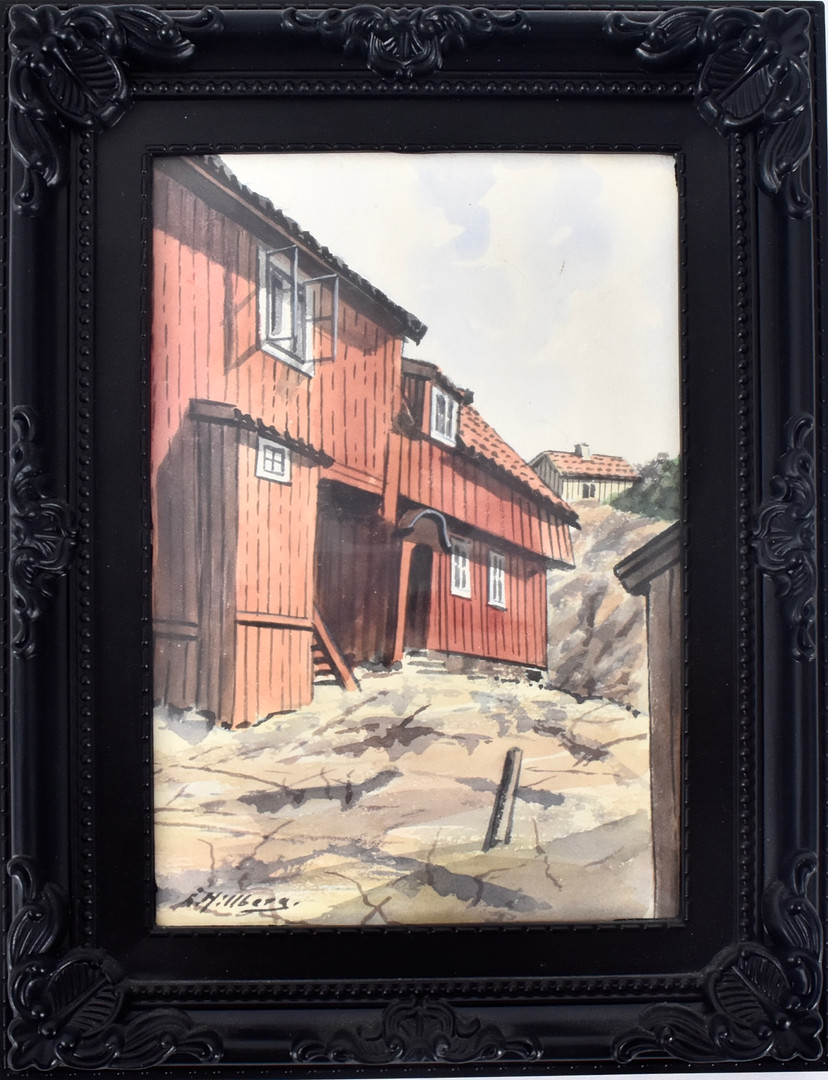 EINAR HILLBERG. Akvarell.
