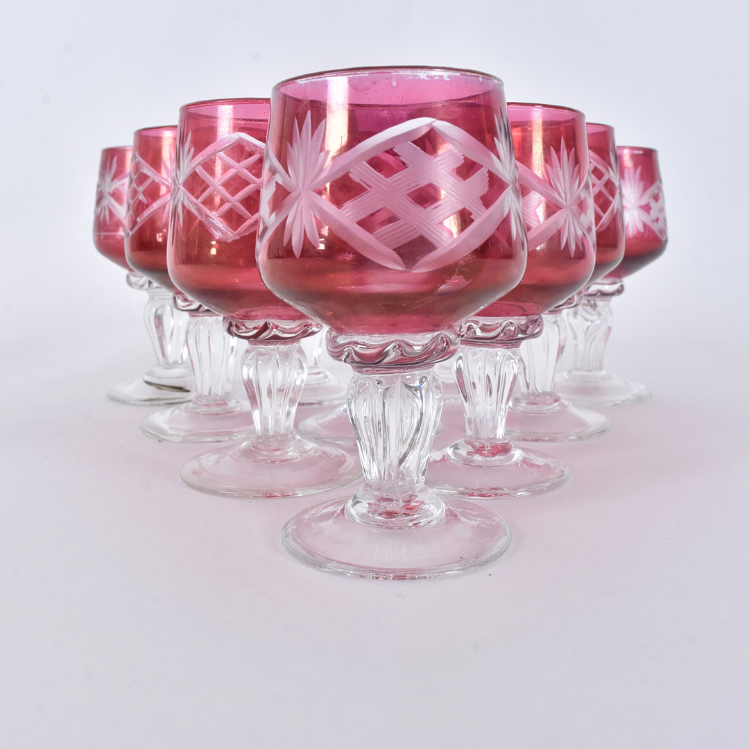 LIKÖRGLAS, 10-stycken, 1900-talets mitt.