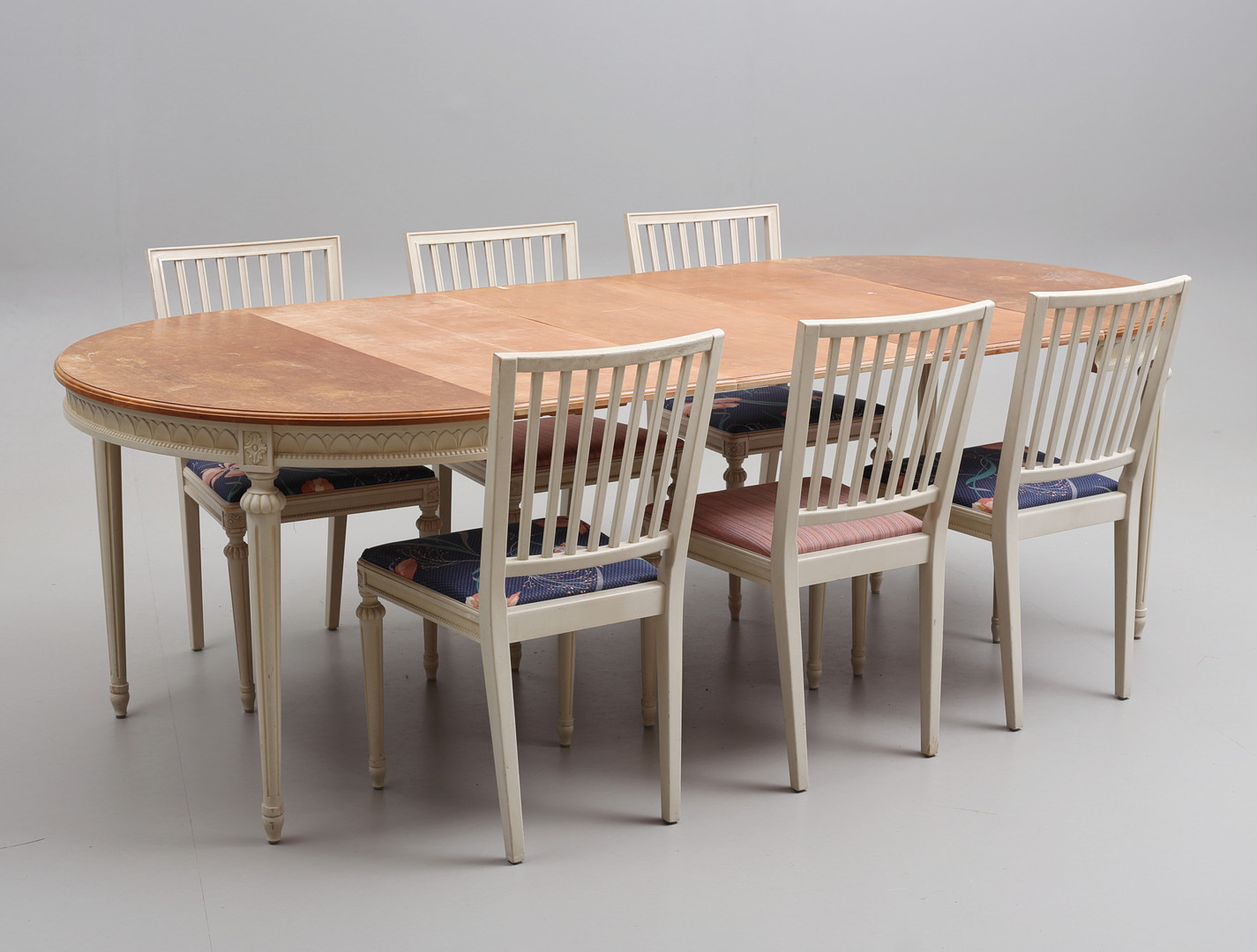 MATGRUPP, gustaviansk stil, 7 delar, 1900-talets andra hälft.