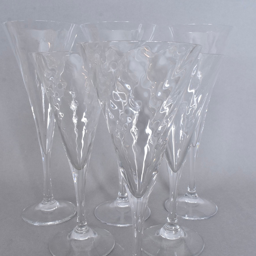 GUNNAR CYRÉN. Champagneglas, "Helena", 6-stycken, Orrefors.
