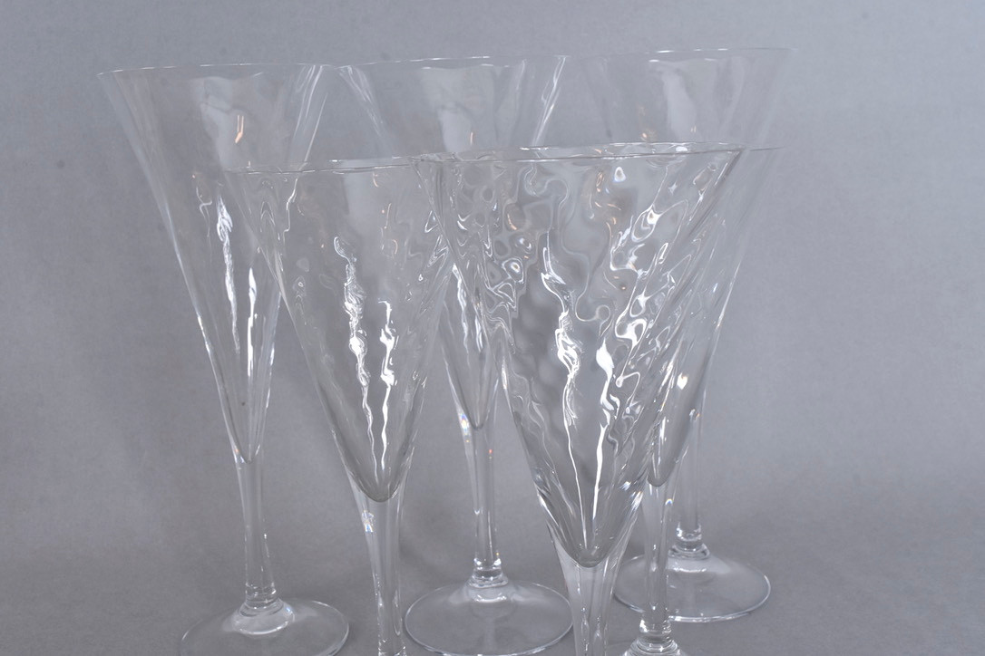 GUNNAR CYRÉN. Champagneglas, "Helena", 6-stycken, Orrefors.