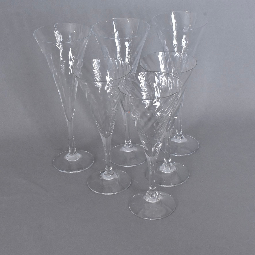 GUNNAR CYRÉN. Champagneglas, "Helena", 6-stycken, Orrefors.
