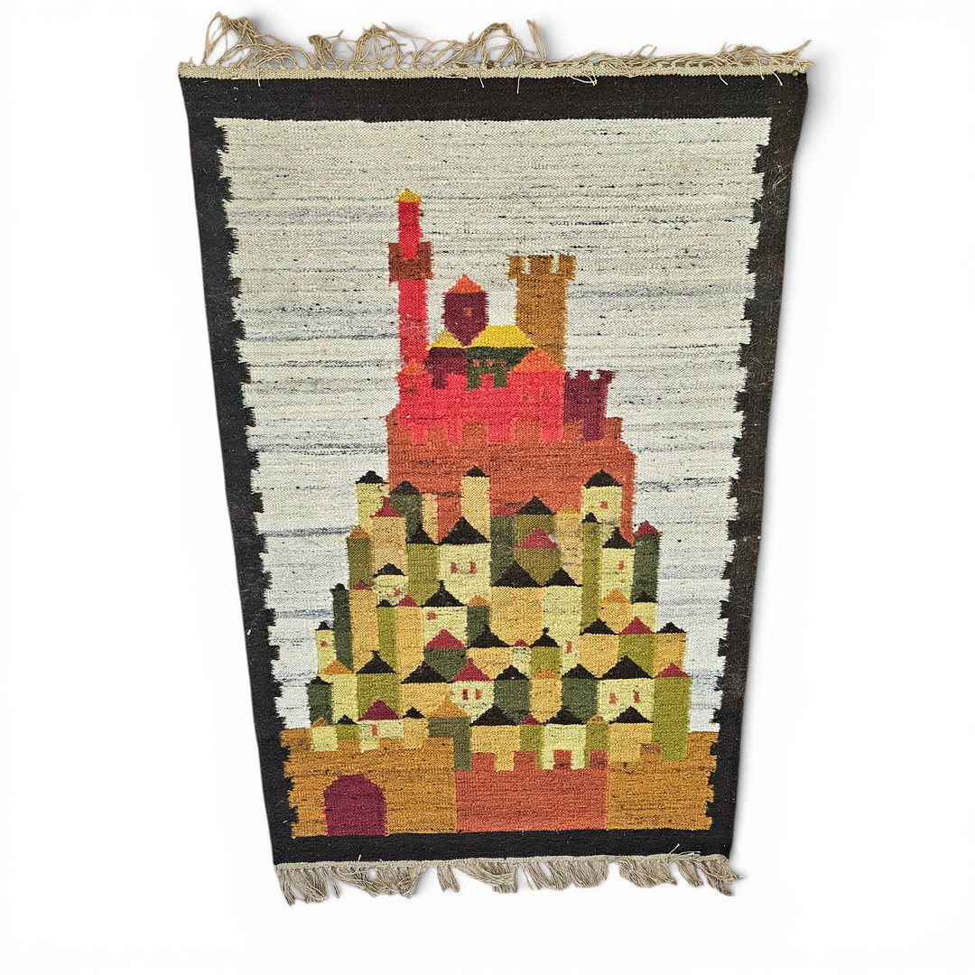 KAMINSKI CHRONOWSKA. Tapíz, "Pueblo con castillo".