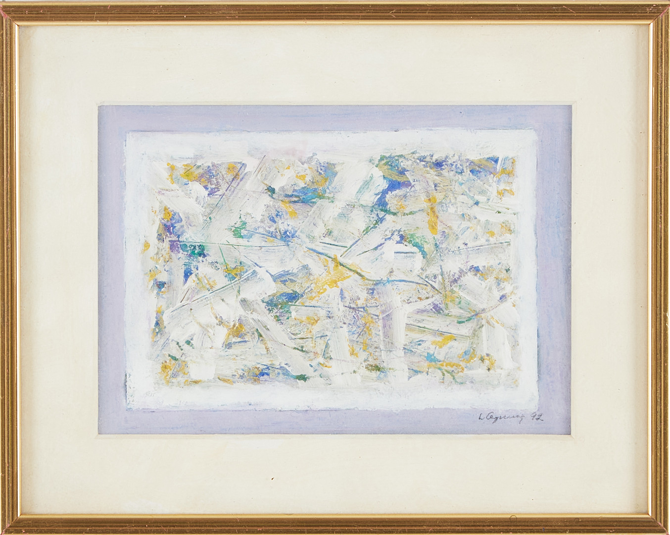 LARS GYNNING (1920-2003) 2 kompositioner, gouacher, signerade L Gynning, daterade -92.