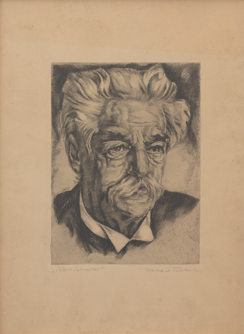 EBERHARD TACKE (TYSKLAND, 1903-1989). "Albert Schwitzer" litografi, signerad.
