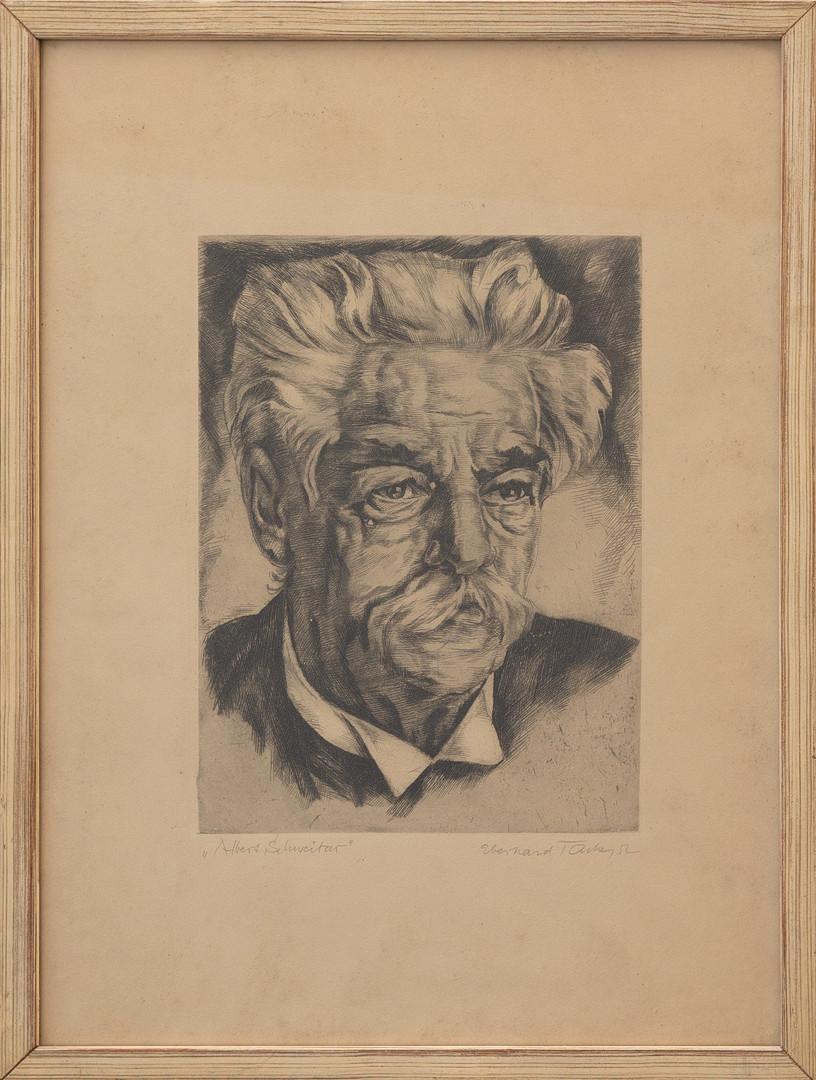 EBERHARD TACKE (TYSKLAND, 1903-1989). "Albert Schwitzer" litografi, signerad.