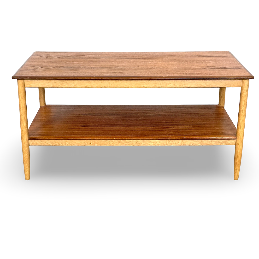 ALF  SVENSSON. Soffbord, teak & ek, "TV 549", Tingströms, Bra Bohag, etikettmärkt, 1900-talets mitt.