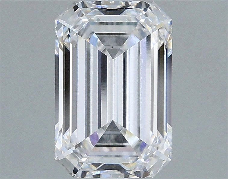Diamant mit Lasersignatur - 2,01 ct, D, Emerald cut.