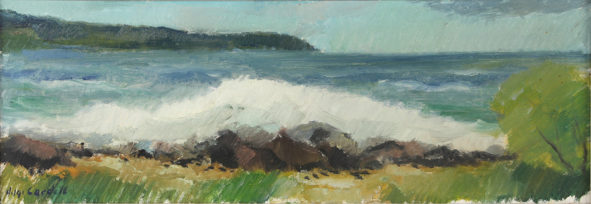 HELGE CARDELL. 1902-1972. Olja på duk, 100 x 40 cm, signerad -65.