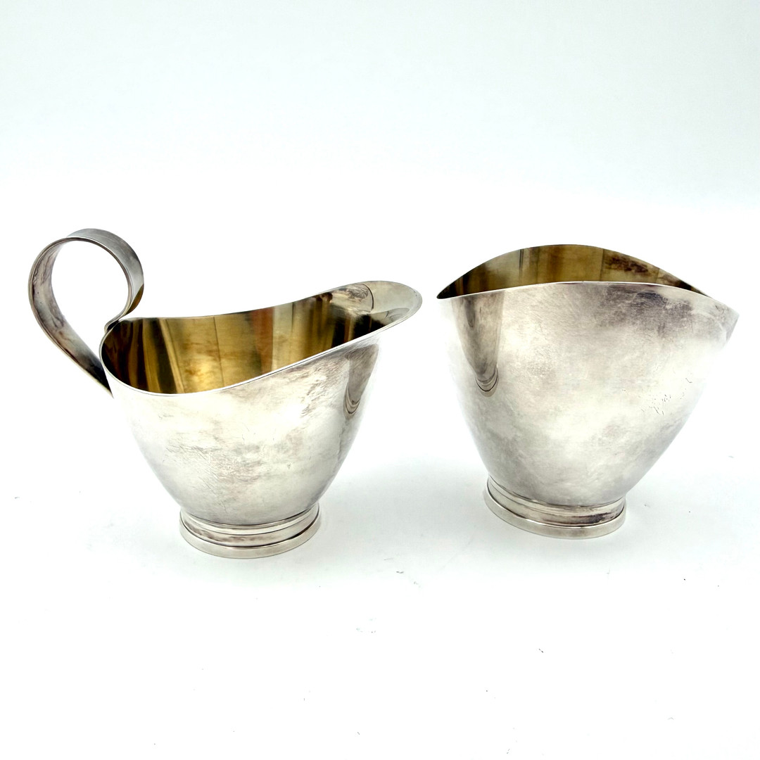 KAFFEUTENSILIER, silver/830, stämplade för GAB(Guldsmedsaktiebolaget), Stockholm, 1961, vikt ca 109,3 gr.