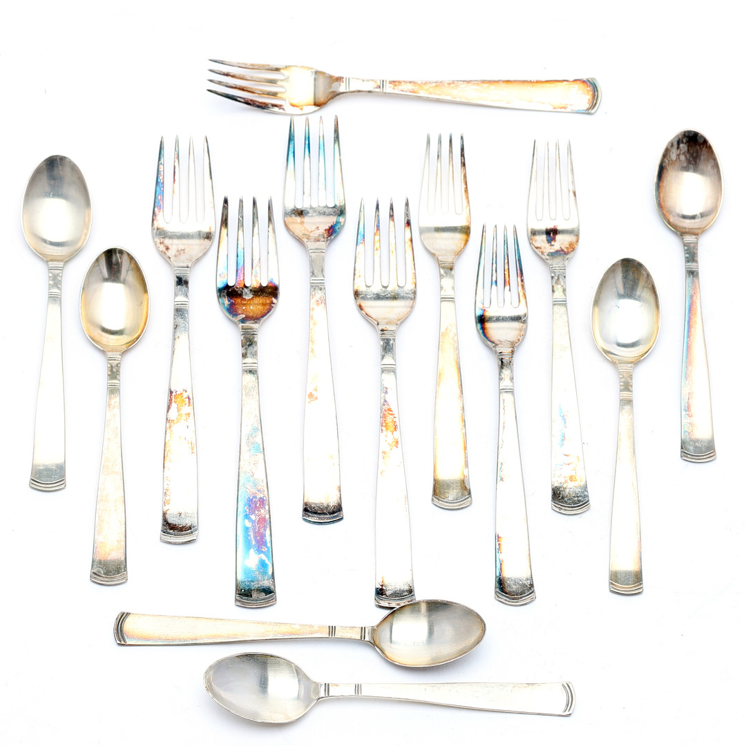 BESTICK. Silver, "Rosenholm", GAB, 14 st.