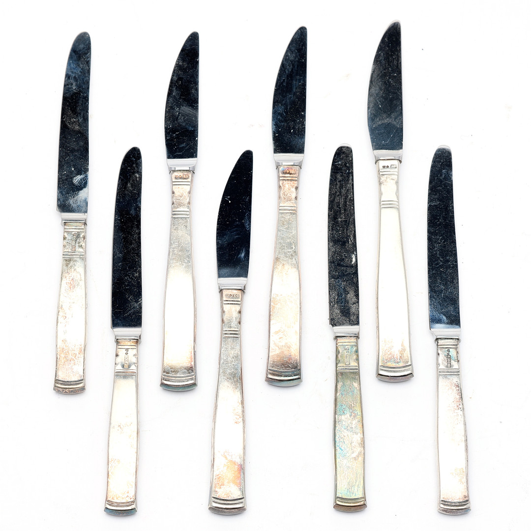 KNIVAR. 8 stycken Silver, "Rosenholm", MGAB.
