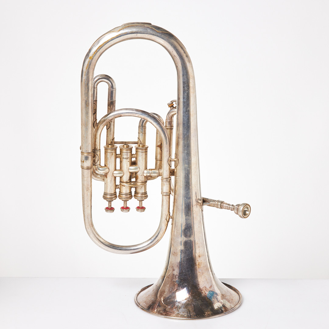 ALTTUBA (ALTHORN), stämd i Eb, Schenkelaars, Eindhoven, Holland, pläterad, tre ventiler, med munstycke och hårt fodral.