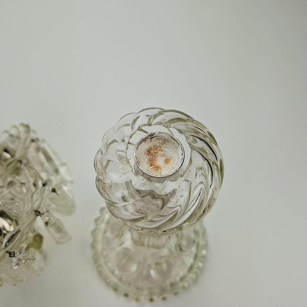 KANDELABER, för 3 ljus, glas, 1900-tal.