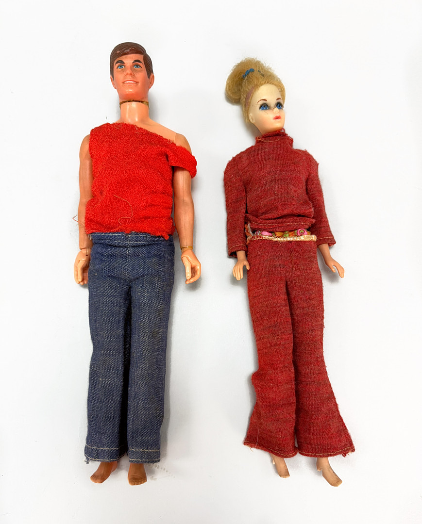 BARBIE & KEN , dockor 1960 tal, en märkt Mattel 1968.