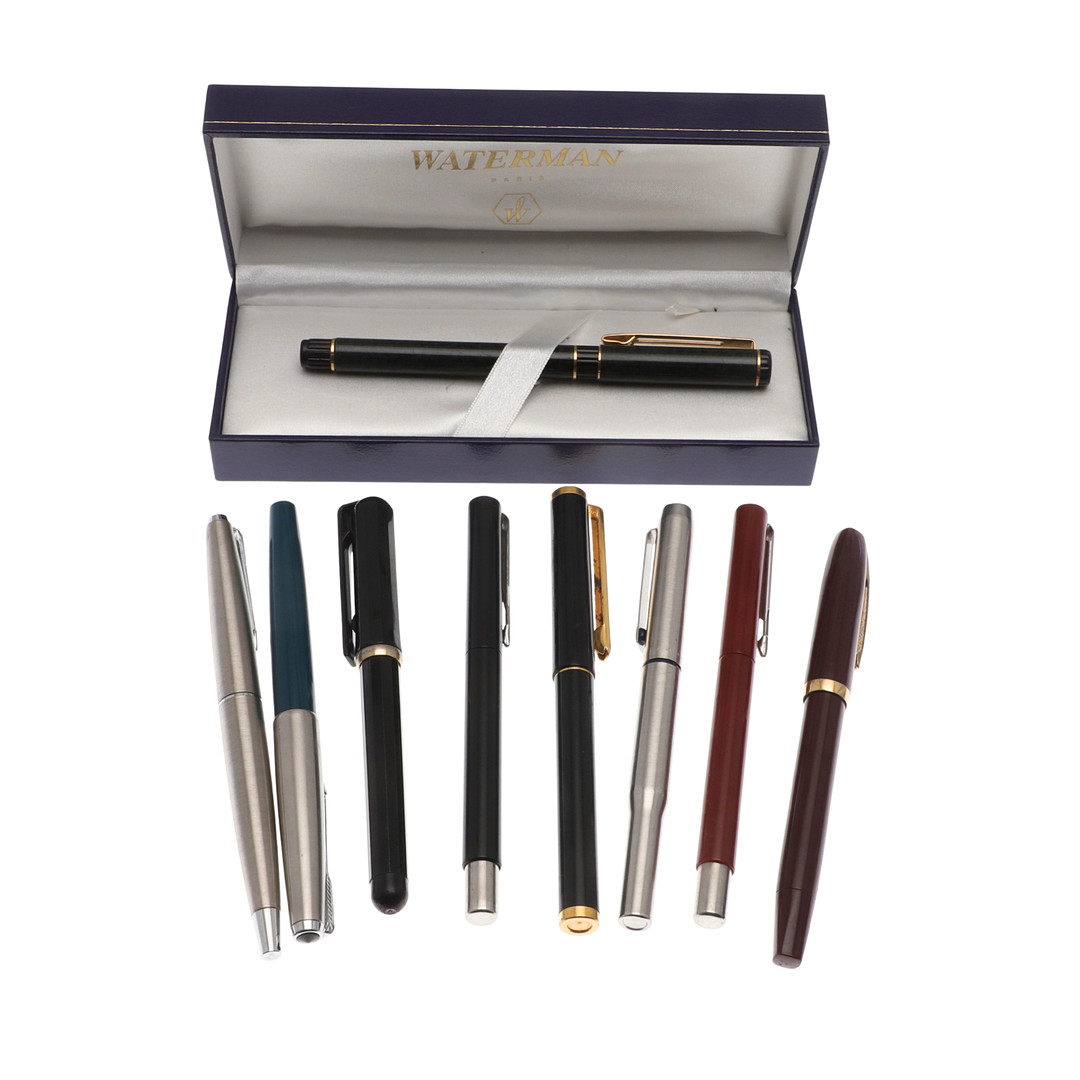 A CASED WATERMAN FOUNTAIN PEN.