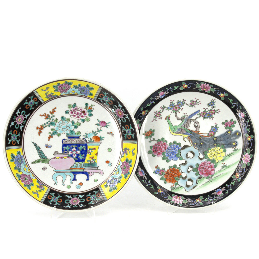 FAT, 2 st. handmålat porslin, stämpel Nippon, Japan, 1900-tal.