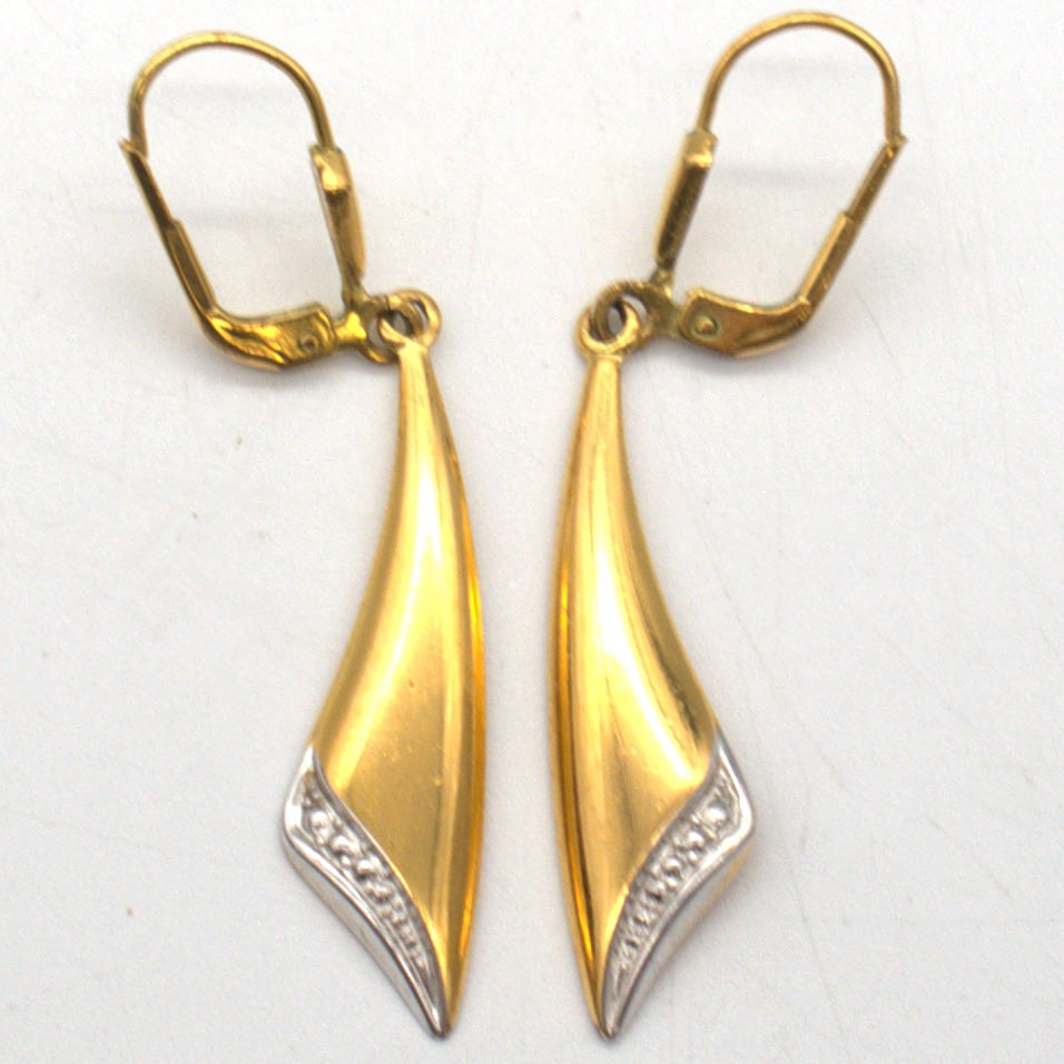 DESIGNER OHRRINGE GOLD DOUBLE BICOLOR 20. Jahrhundert.