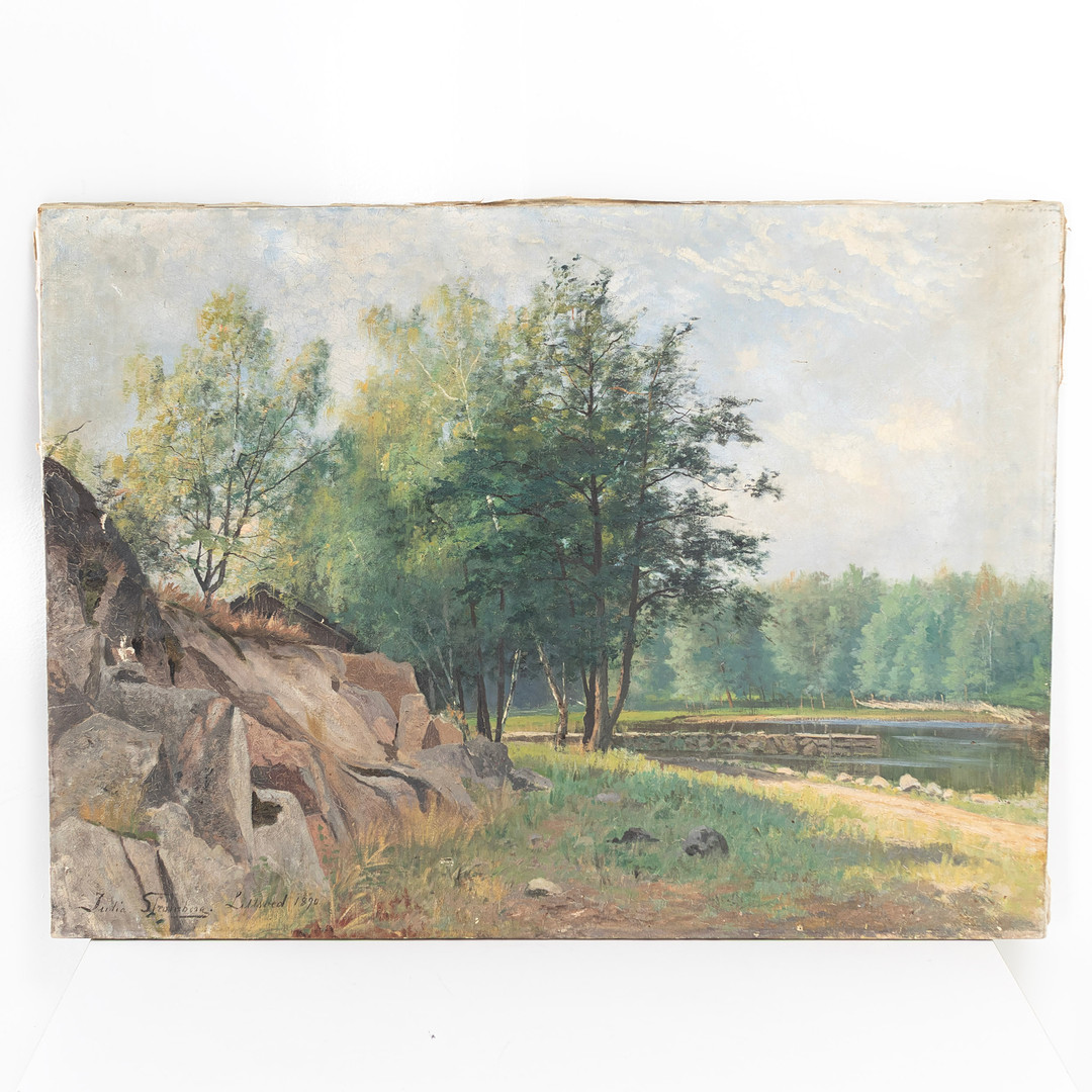 JULIA STRÖMBERG. Olja på duk, signerad och daterad 1890.