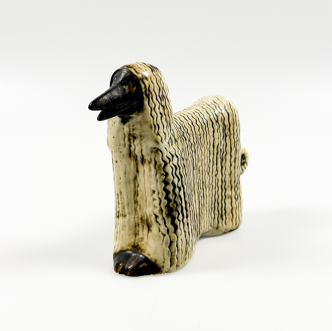 LISA LARSON. FIGURIN, "Afghanhund", ur serien Kennel, stengods, Gustavsberg.