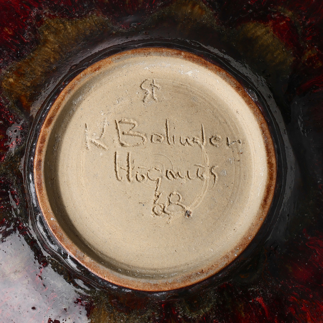 KJELL BOLINDER (F. 1942). Heavy oxblood glazed stoneware vase, own studio in Höganäs, Sweden, dated 1968.