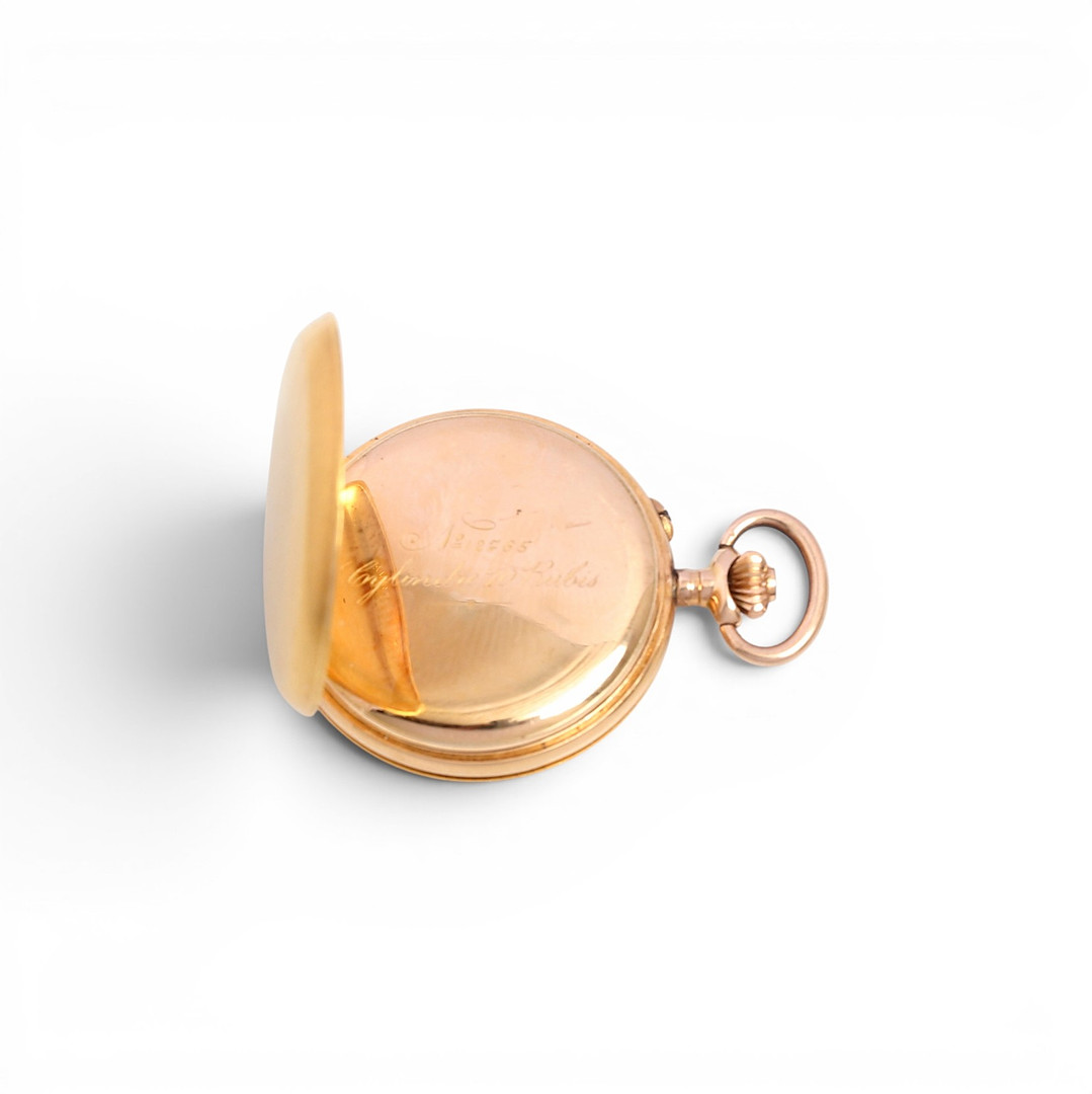 Swiss lady's pocket watch in gold, late 19th Century.