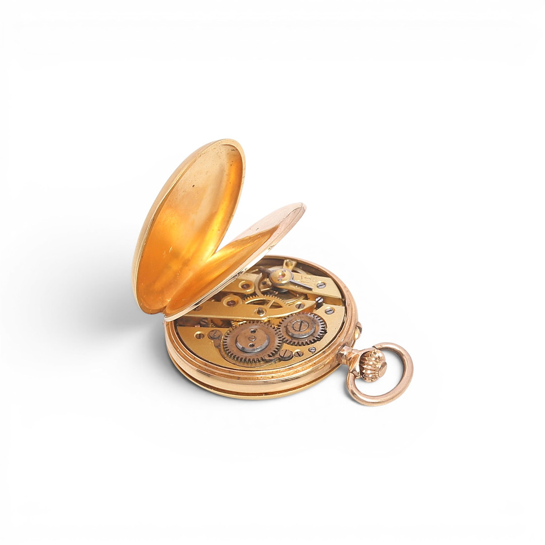 Swiss lady's pocket watch in gold, late 19th Century.