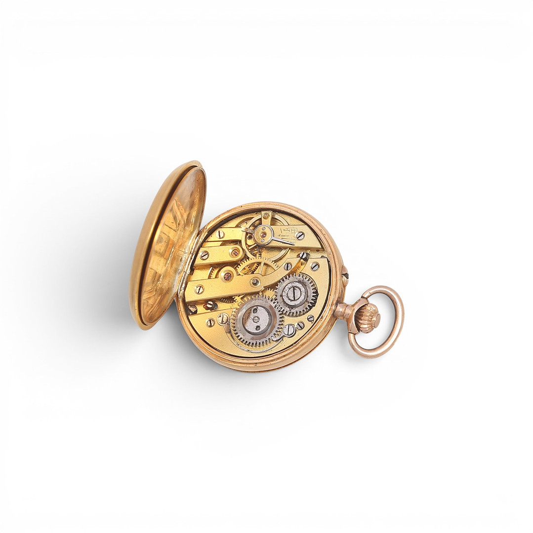 Swiss lady's pocket watch in gold, late 19th Century.