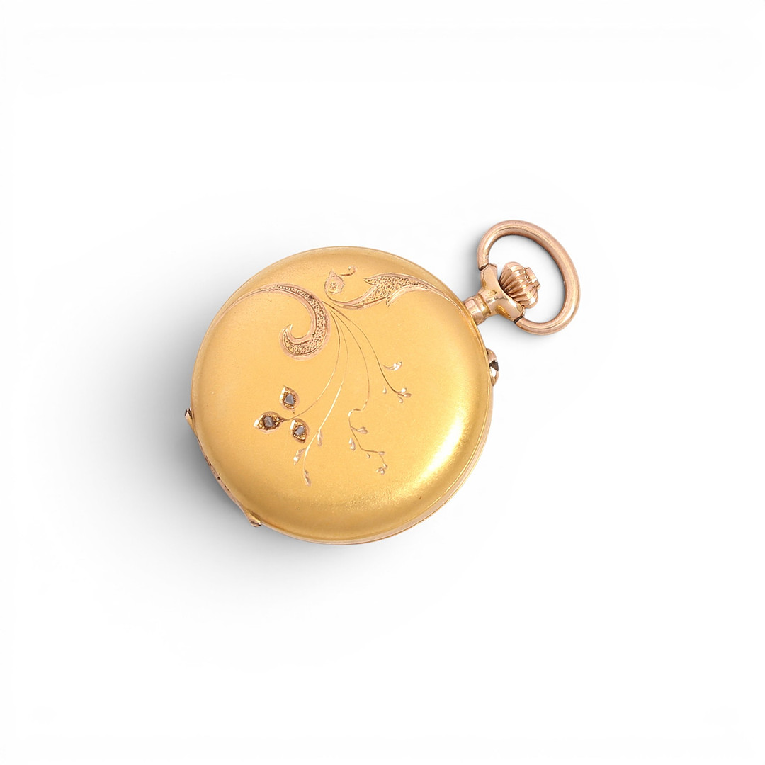 Swiss lady's pocket watch in gold, late 19th Century.