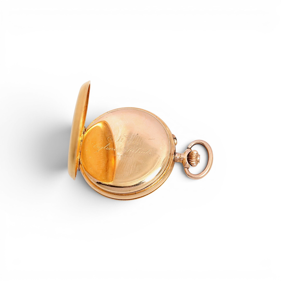 Swiss lady's pocket watch in gold, late 19th Century.