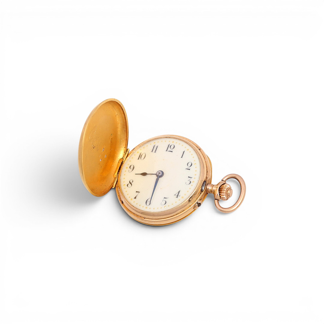 Swiss lady's pocket watch in gold, late 19th Century.