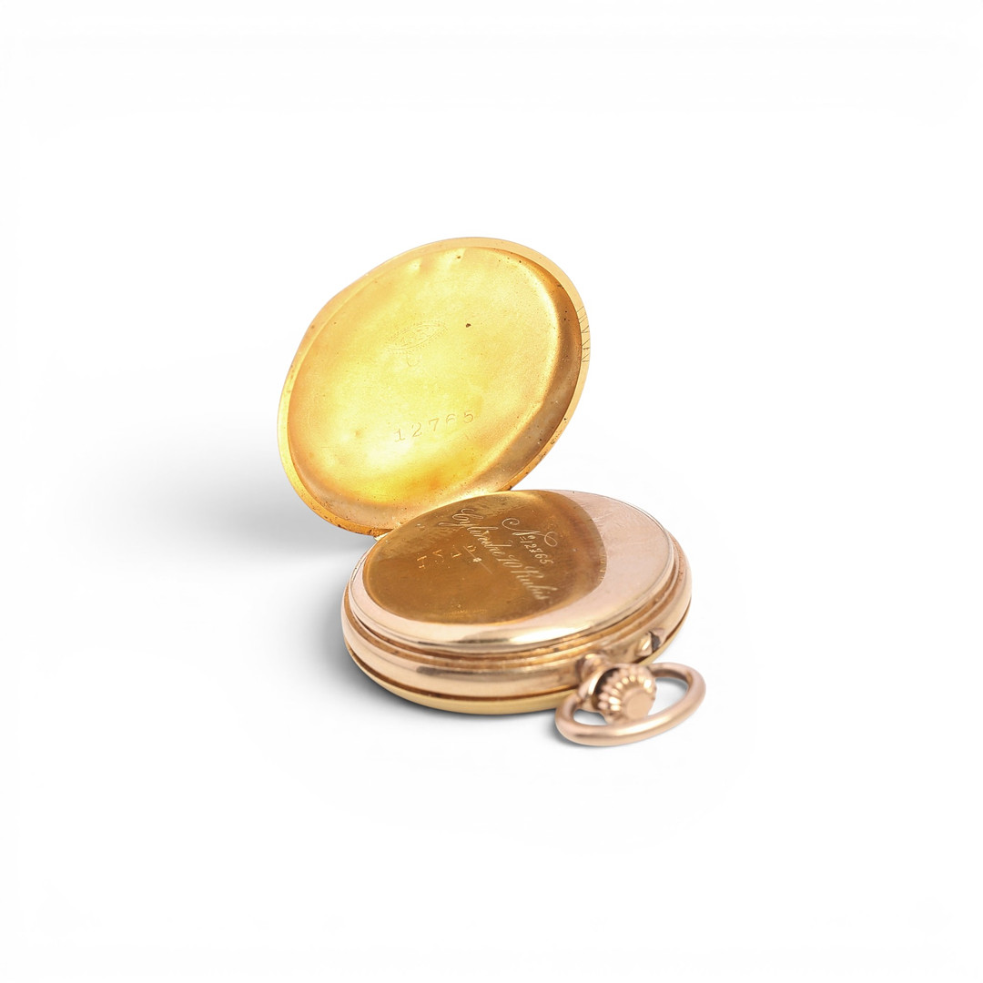 Swiss lady's pocket watch in gold, late 19th Century.