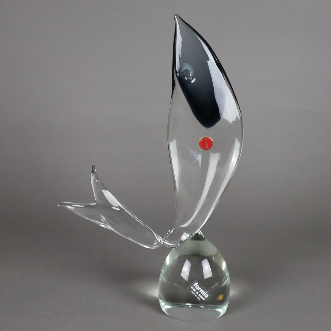 Murano Glasfigur/Paperweight "FISCH" - gemarkt "Formia. Vetri di Murano".