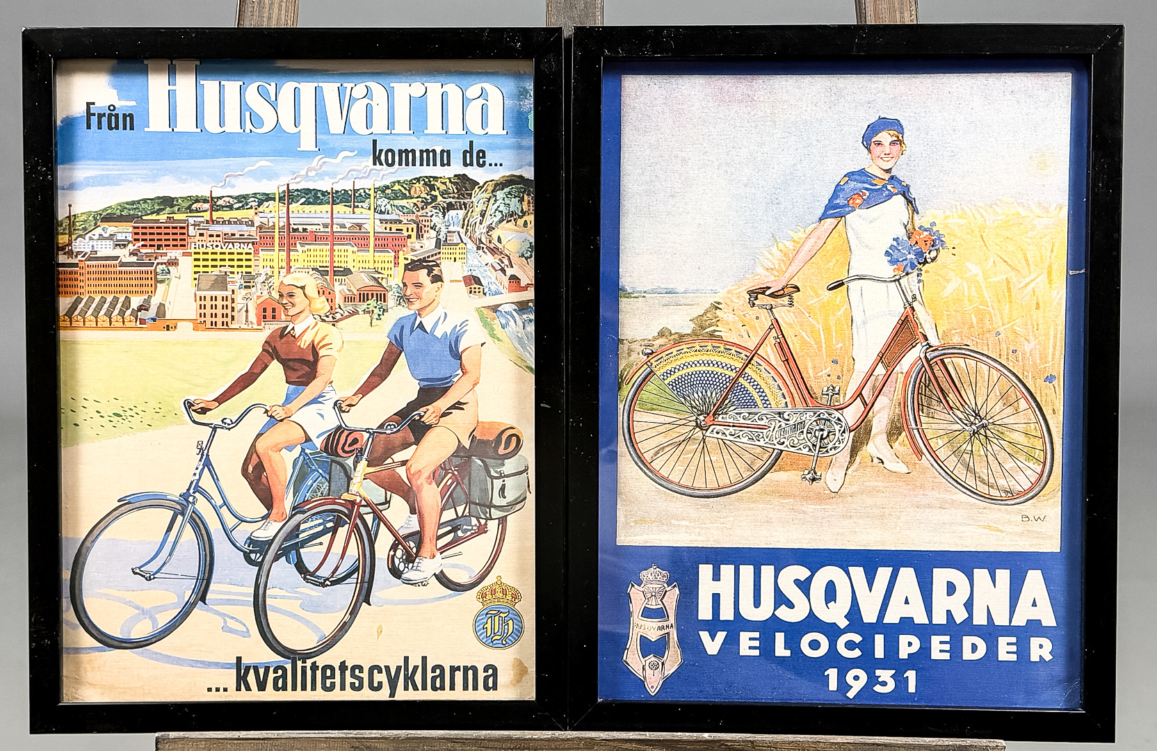 AFFISCHER, 2 st, "Husqvarna", 1900-talets andra hälft.