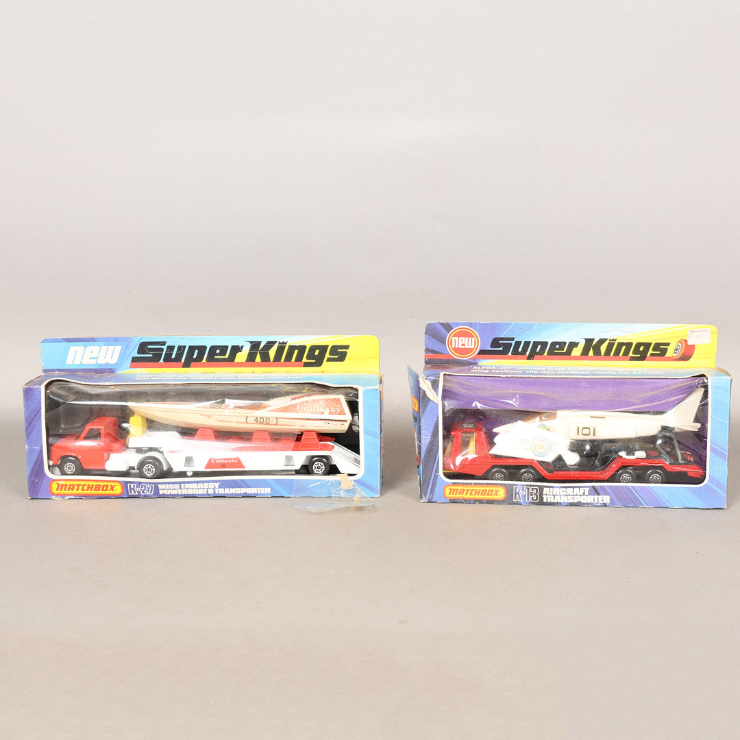 MATCHBOX SUPER KINGS AIRCRAFT & BOAT TRANSPORTERS (2).