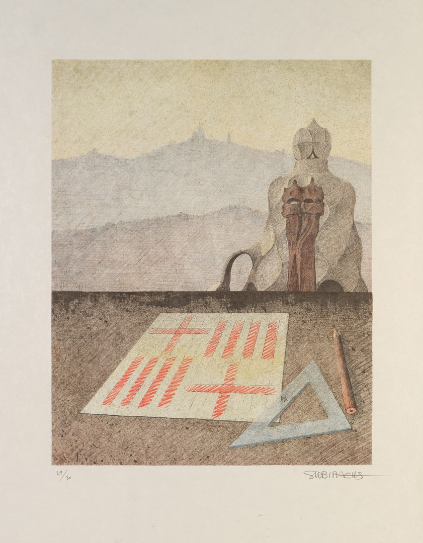 JOSEP MARIA SUBIRACHS. Homenaje a Gaudí. Litografía sobre papel. Firmada y numerada 29/30.