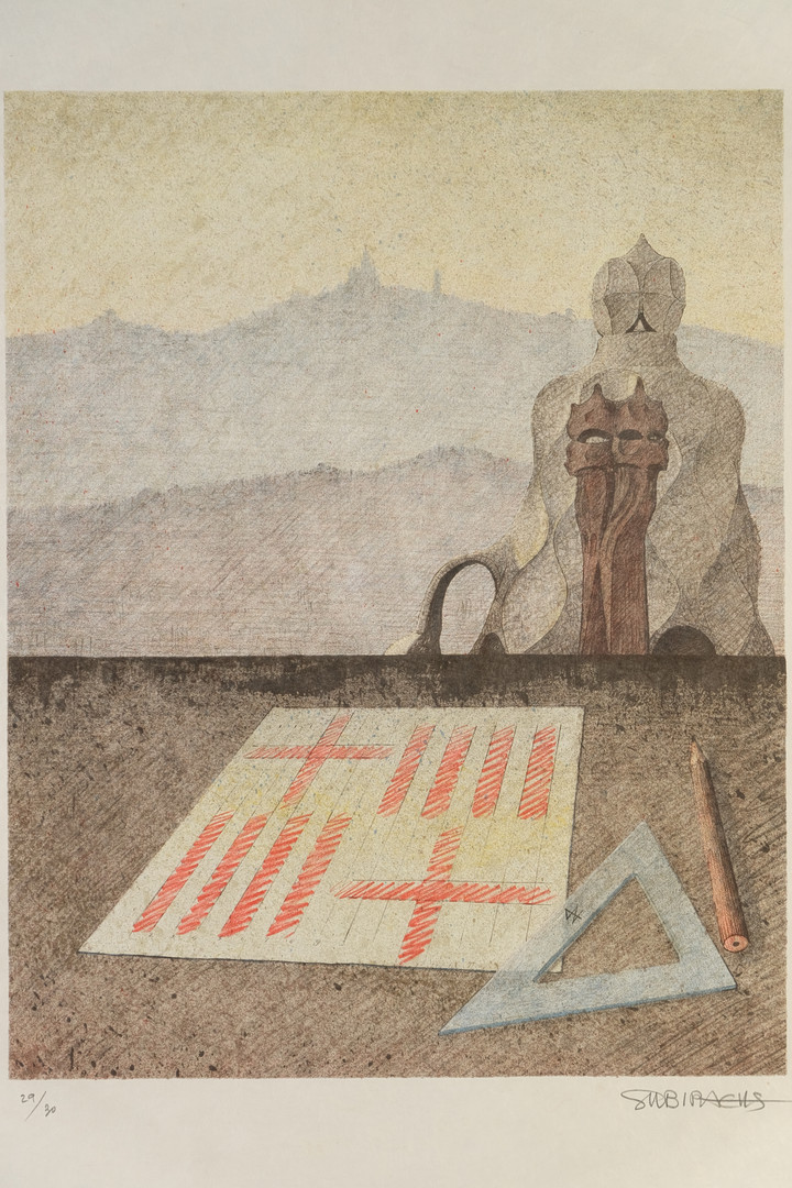 JOSEP MARIA SUBIRACHS. Homenaje a Gaudí. Litografía sobre papel. Firmada y numerada 29/30.