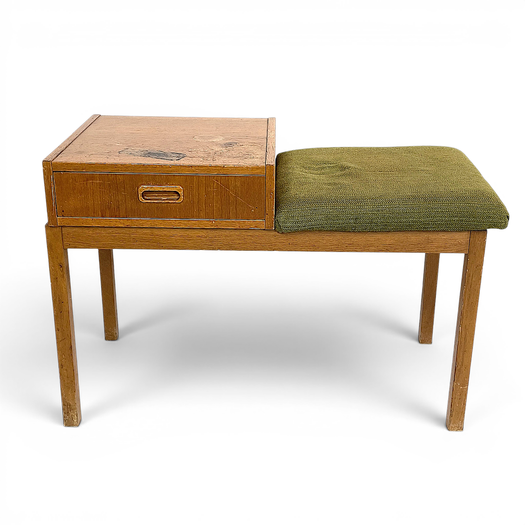 TELEFONBÄNK, teak, 1960-tal.