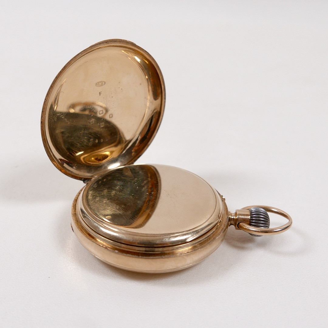 AN 18CT GOLD CASED POCKET WATCH.