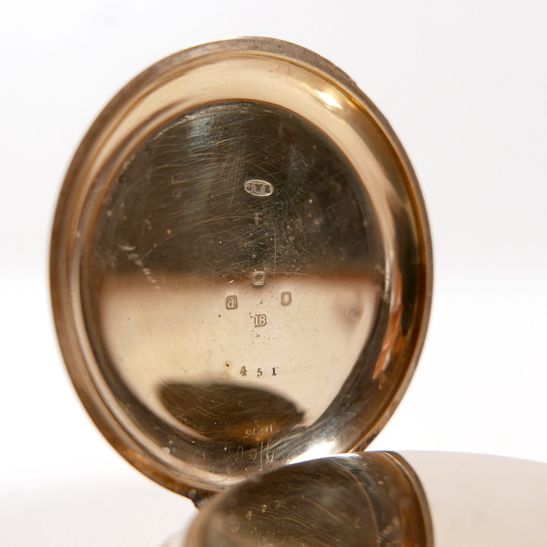 AN 18CT GOLD CASED POCKET WATCH.