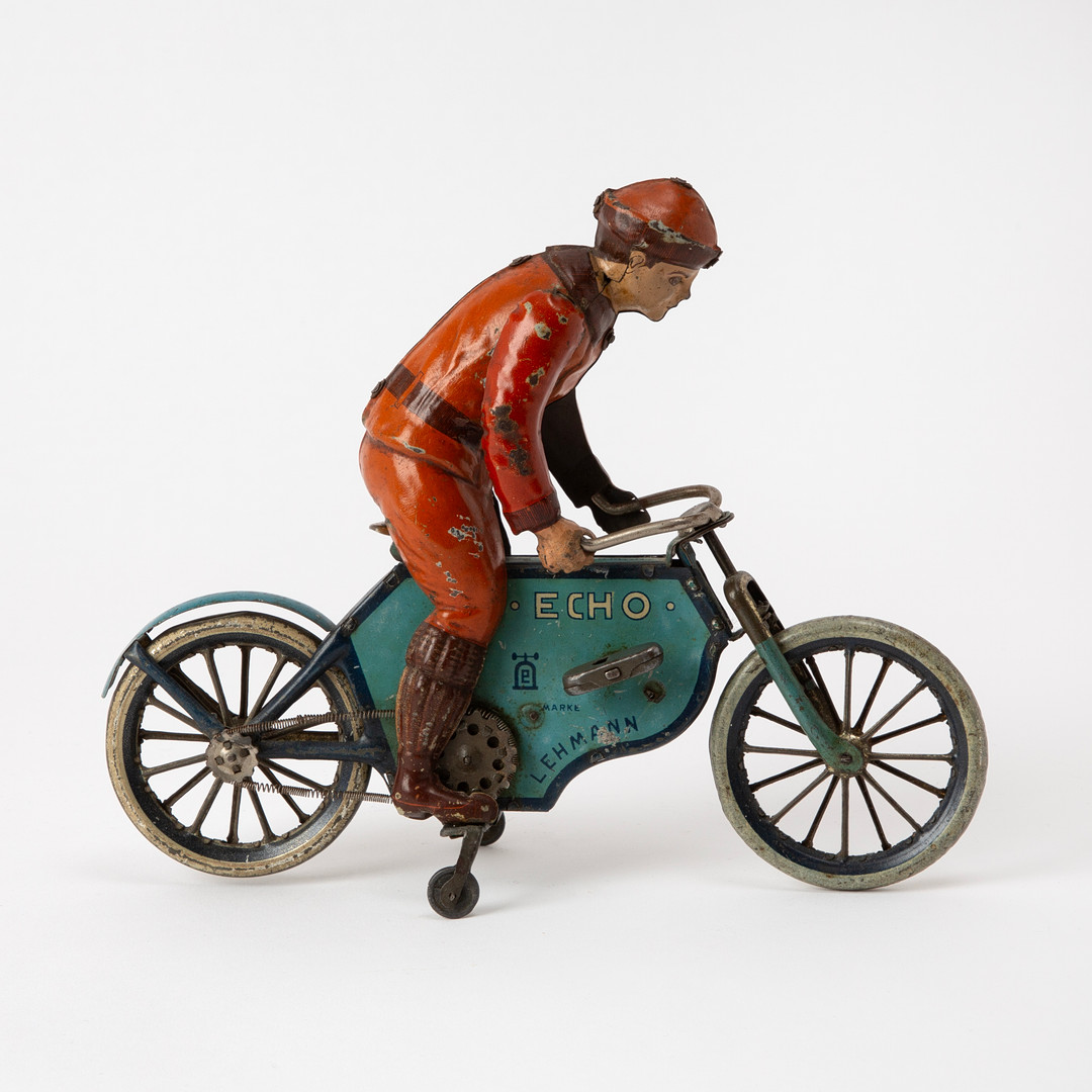 LEHMANN, "Echo 725", motorcykel, lackerad och litograferad plåt, Tyskland, 1900-talets första kvartal.