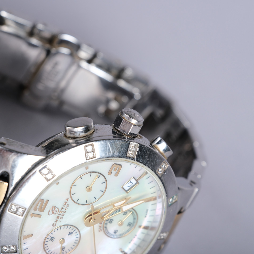 CHRISTINA DESIGN LONDON, armbandsur, dam, chronograph, diamanter 0,12 ct.